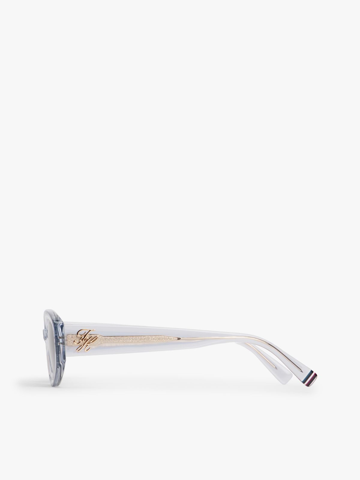 Logo Plaque Oval Sunglasses — Blue