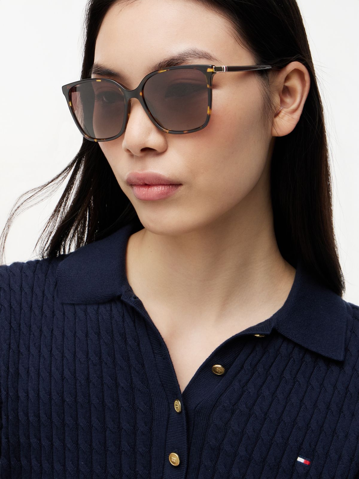 Flexible Hinge Cat Eye Sunglasses — Brown
