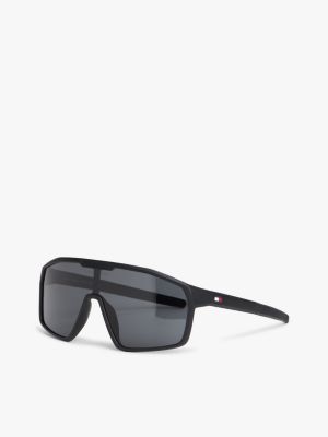black masken-sonnenbrille mit branding für herren - tommy hilfiger
