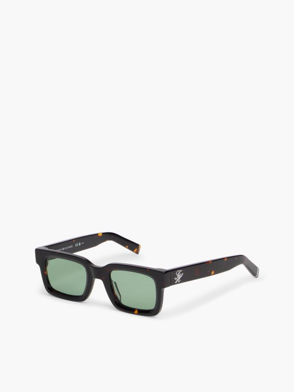 Logo Rectangular Sunglasses — Brown