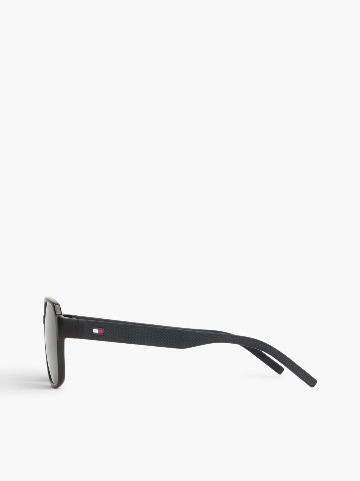 Global Stripe Rectangular Sunglasses — Black
