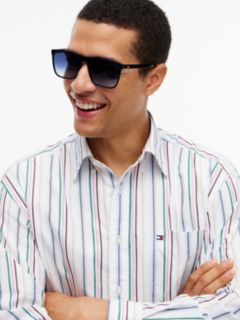 Global Stripe Rectangular Sunglasses — Black 3