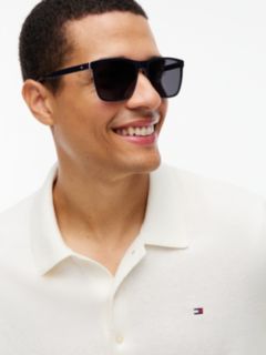 Global Stripe Rectangular Sunglasses — Blue 3