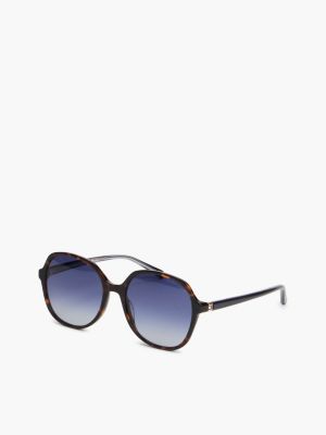 brown enamel flag oversized sunglasses for women tommy hilfiger