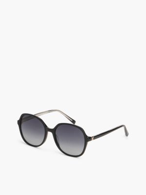 black enamel flag oversized sunglasses for women tommy hilfiger