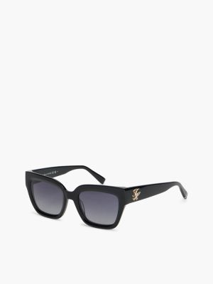 black logo temple rectangular sunglasses for women tommy hilfiger