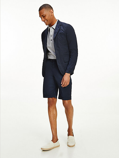 blue slim fit bermuda shorts for men tommy hilfiger