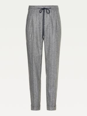 Tommy x Lardini Slim Fit Hose aus Wollmix | GRAU | Tommy Hilfiger