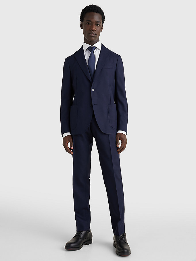 Wool Unconstructed Slim Fit Suit | BLUE | Tommy Hilfiger