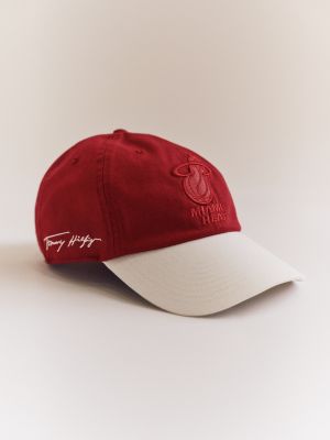 cappello '47 for tommy con logo miami heat rosso da gender-inclusive adulti tommy hilfiger