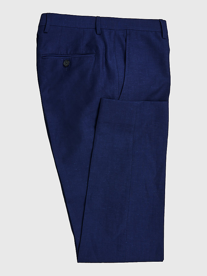 Herren Bekleidung Anzüge Zweiteilige Anzüge Lardini Leinen Strukturierter Anzug in Blau für Herren 