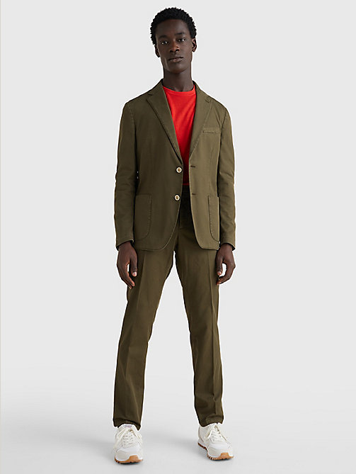 green garment-dyed slim fit suit for men tommy hilfiger