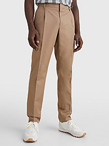 beige military canvas trousers for men tommy hilfiger