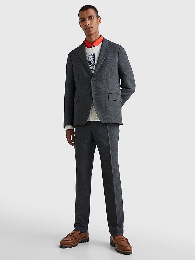 grey slim fit constructed jacket for men tommy hilfiger