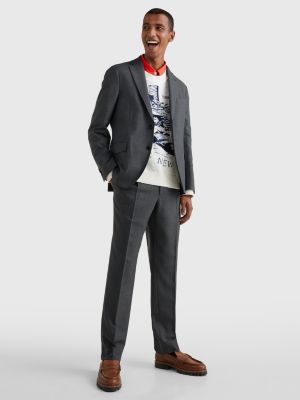 Pleated Slim Fit Trousers GREY Tommy Hilfiger