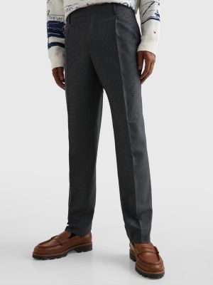 Pleated Slim Fit Trousers GREY Tommy Hilfiger