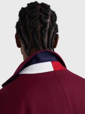 RED Wool Blend Slim Fit Coat for men TOMMY HILFIGER