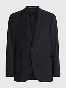 blue pinstripe slim fit jacket for men tommy hilfiger
