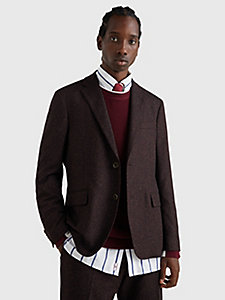 red donegal tweed slim fit blazer for men tommy hilfiger