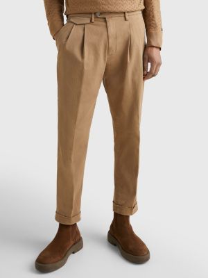 Volgen deadline conversie Twill broek met plooien | BEIGE | Tommy Hilfiger