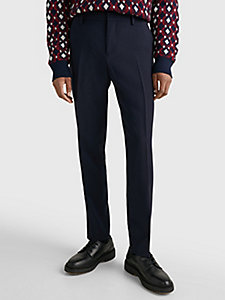 blue straight trousers for men tommy hilfiger