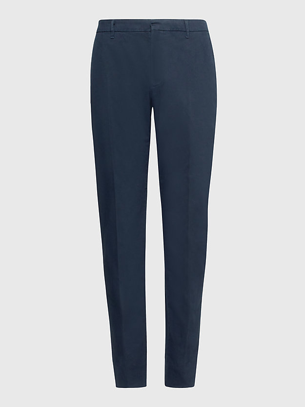 BLUE Stretch Twill Trousers for men TOMMY HILFIGER