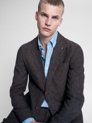 Linen slim fit outlet blazer