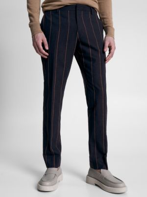 Wide Pinstripe Slim Fit Trousers | Blue | Tommy Hilfiger