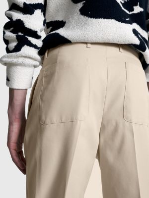 Pantalon en gabardine pinces Blanc Tommy Hilfiger