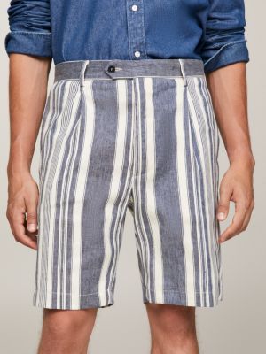 Blue and white shop striped shorts mens