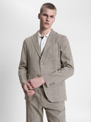 Prince Of Wales Check Slim Blazer | GREY | Tommy Hilfiger