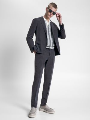 Tommy Hilfiger - Conjunto de camisa de vestir y micro corbata para hombre