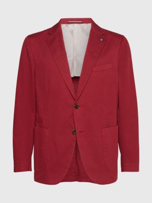 Garment Dyed Slim Fit Suit, Red