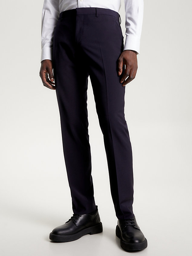 blue washable two-piece suit for men tommy hilfiger