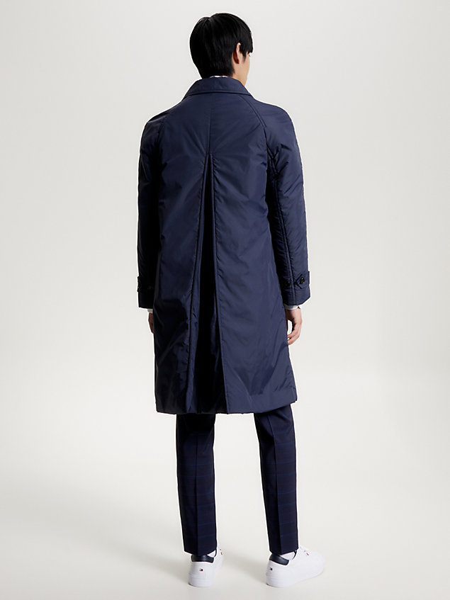 blue padded raglan sleeve coat for men tommy hilfiger