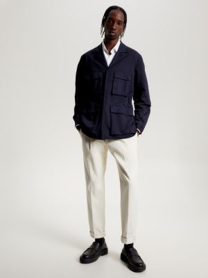 Garment Dyed Twill Field Jacket, Blue