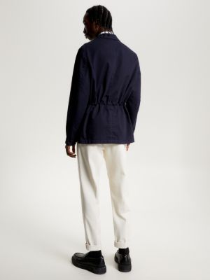 Garment Dyed Twill Field Jacket, Blue