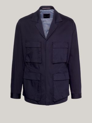 Garment Dyed Twill Field Jacket, Blue