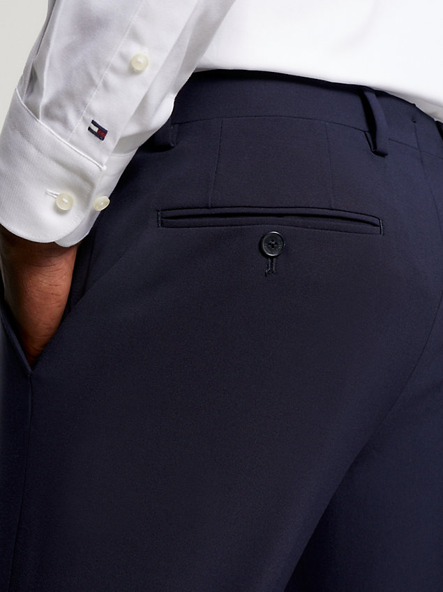 blue th flex tech slim fit trousers for men tommy hilfiger