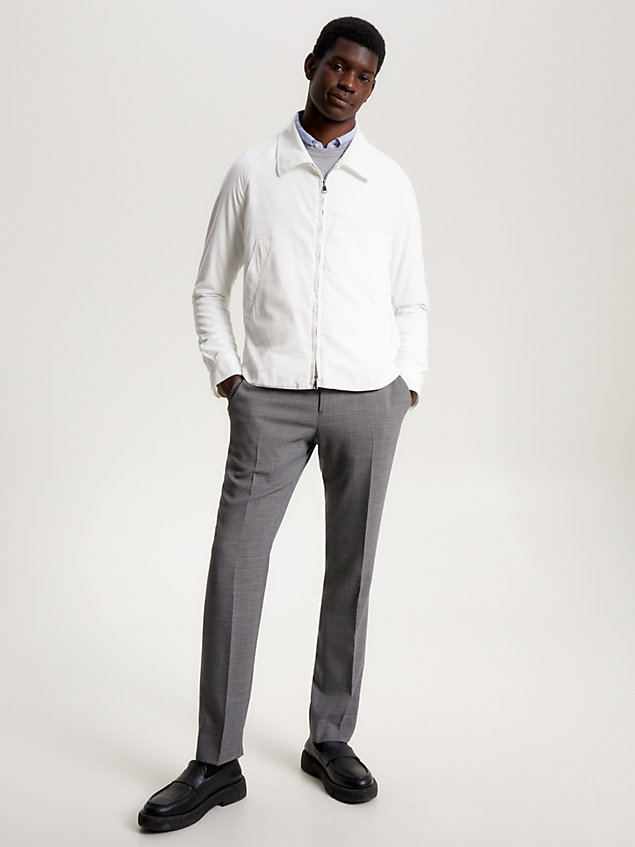 white sztruksowa kurtka koszulowa farbowana po uszyciu dla mężczyźni - tommy hilfiger