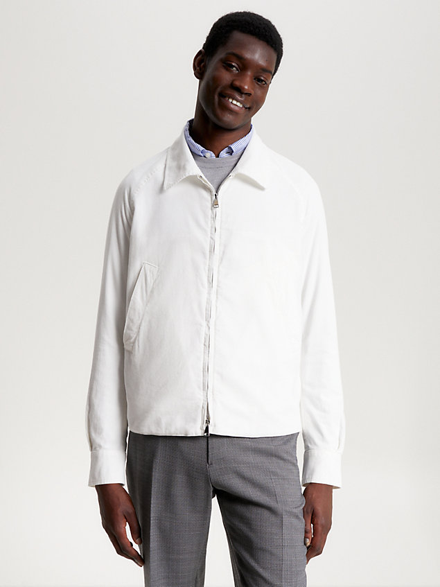 white garment-dyed corduroy shirtjack voor heren - tommy hilfiger