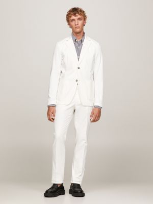 Twill TH Monogram Slim Fit Blazer White Tommy Hilfiger