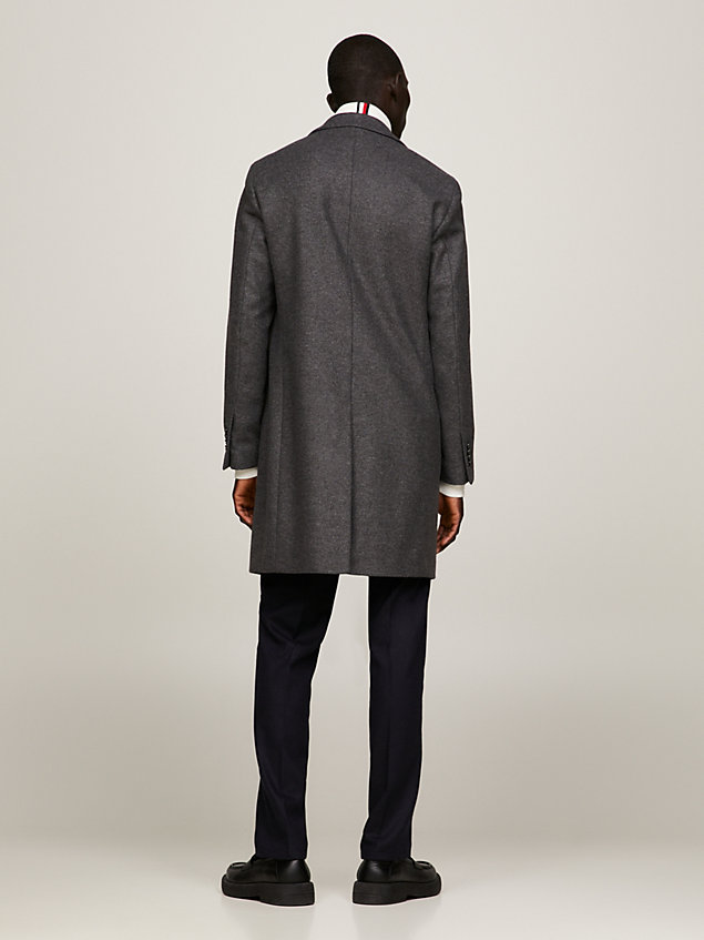 grey concealed placket army coat for men tommy hilfiger