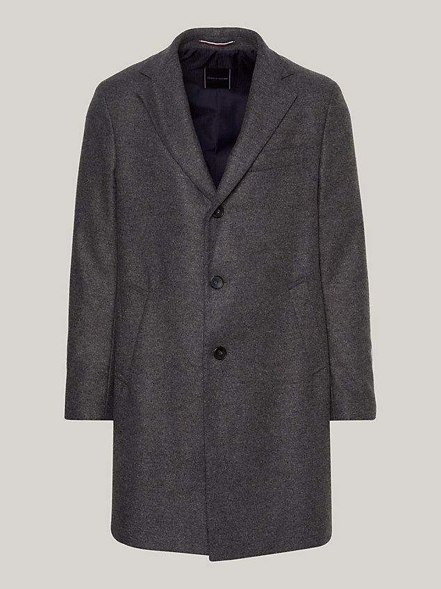 grey army coat met verborgen placketfront voor heren - tommy hilfiger