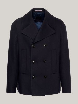 Tommy hilfiger short 2024 double breasted peacoat