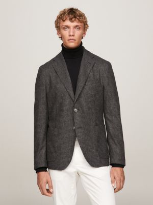 Slim fit wool hot sale blazer mens