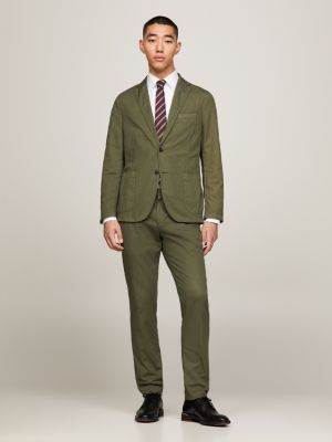 Broken Twill Two Piece Slim Fit Suit Green Tommy Hilfiger