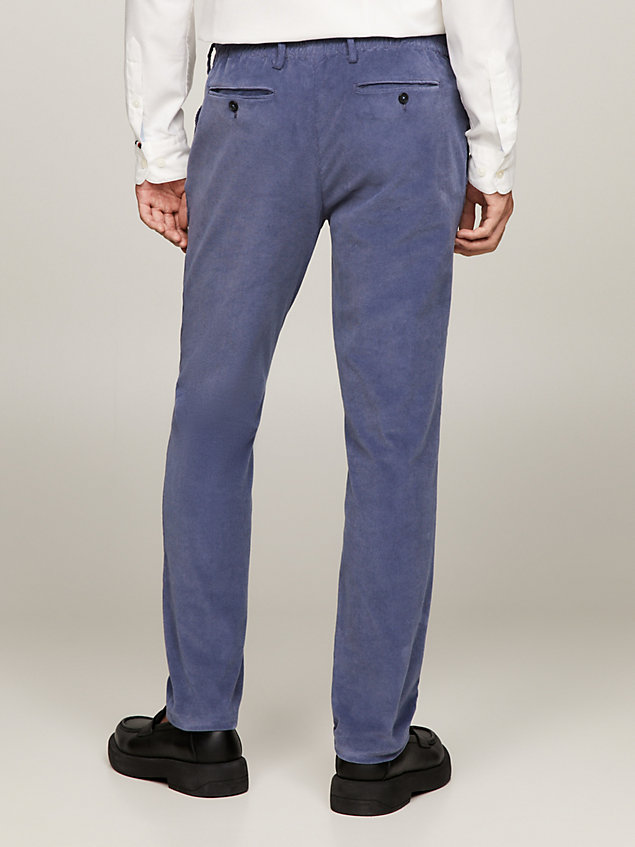 blue baby corduroy two-piece slim fit suit for men tommy hilfiger