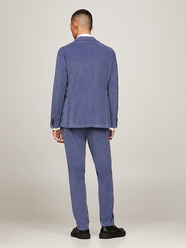 blue zweiteiliger slim fit anzug aus baby-cord für herren - tommy hilfiger
