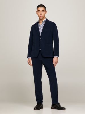 Dark grey wool suit trousers with micro polka dots